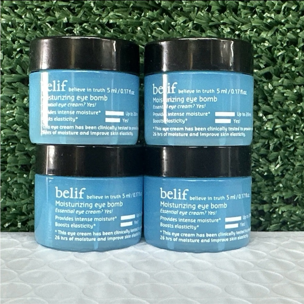 4x New Belif Moisturizing Eye Bomb Essential eye Cream Mini 5ml / 0.17oz each